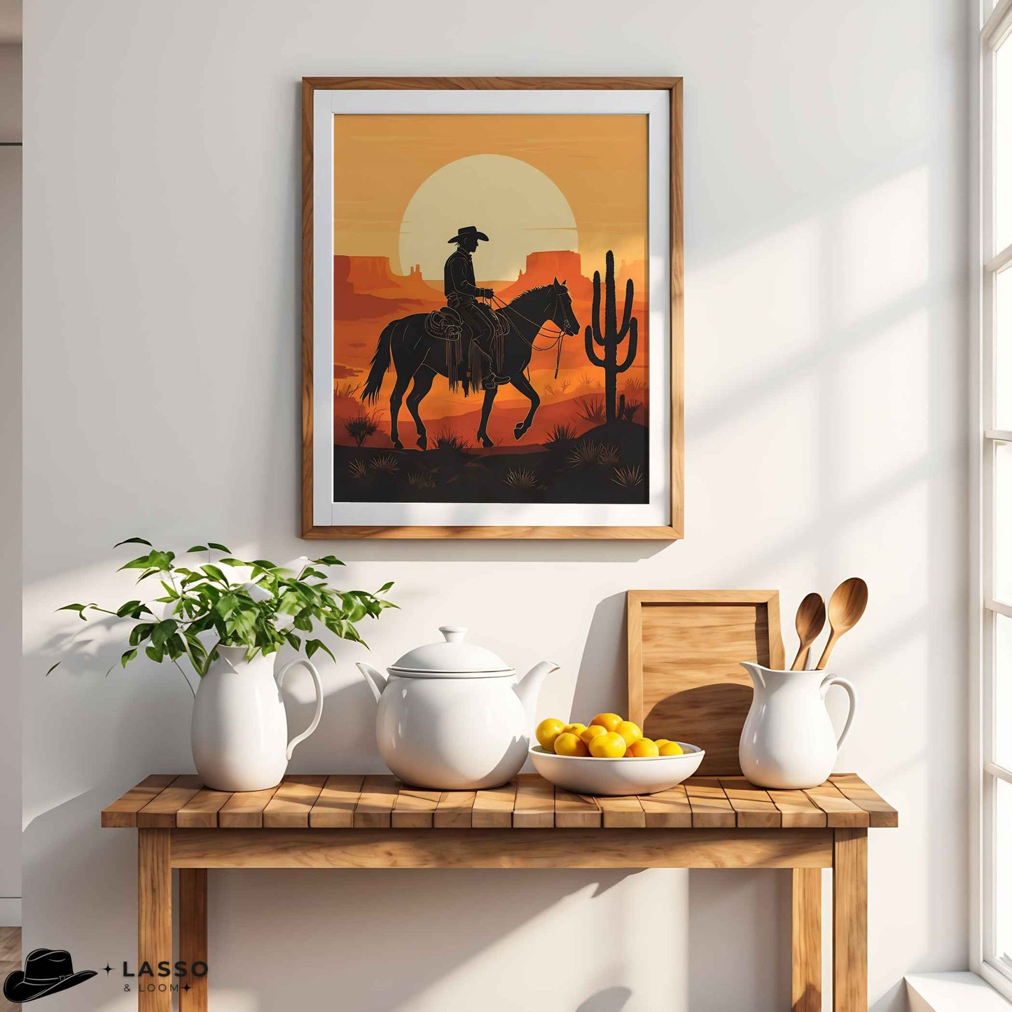 Boho Western Cowboy Print