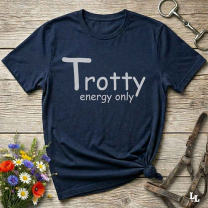 navy blue Trotty Energy Only T-Shirt for Horse Lovers, Trail Riding Tee Equestrian Wear, perfect gift for horse rider, mothers day present, fathers day present, xmas gift