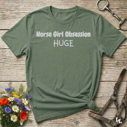 green Horse Girl Obsession T-Shirt for Horse Lovers, Trail Riding Tee, Equestrian Wear, perfect gift for horse riders, birthday present for horse lovers, mothers day gift for horse lovers, xmas gift for horse riders