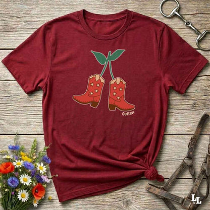 Red Cherry Cowboy Boots T-Shirt for Horse Lovers, Equestrian Wear, Perfect gift for Horse Riders, horse girl shirt, horse mom shirt, horse lover, horse girl, Funny horse lover gifts, Funny horse shirts, Horse girl gifts, Equestrian graphic tees, fathers day gift, Sarcastic horse shirt