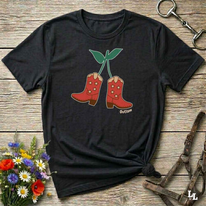 Black Cherry Cowboy Boots T-Shirt for Horse Lovers, Equestrian Wear, Perfect gift for Horse Riders, horse girl shirt, horse mom shirt, horse lover, horse girl, Funny horse lover gifts, Funny horse shirts, Horse girl gifts, Equestrian graphic tees, fathers day gift, Sarcastic horse shirt