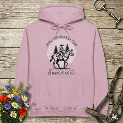 Pink Education is Important Hoodie for Horse Lovers, Perfect gift for Horse Rider, horse girl hoodie, horse mom hoodie, horse lover, horse girl, Funny horse lover gifts, Funny horse hoodies, Horse girl gifts, Equestrian graphic hoodies, fathers day gift, Sarcastic horse hoodie