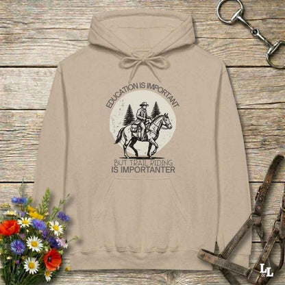 Sand beige Education is Important Hoodie for Horse Lovers, Perfect gift for Horse Rider, horse girl hoodie, horse mom hoodie, horse lover, horse girl, Funny horse lover gifts, Funny horse hoodies, Horse girl gifts, Equestrian graphic hoodies, fathers day gift, Sarcastic horse hoodie