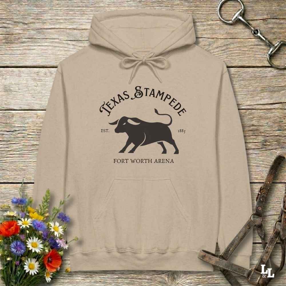 beige  Texas Stampede Hoodie, Western Style Wear, Mens Hoodies Western, Cowgirl Sweatshirts