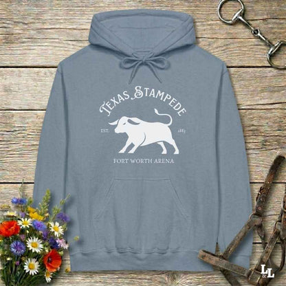 blue  Texas Stampede Hoodie, Western Style Wear, Mens Hoodies Western, Cowgirl Sweatshirts