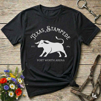 black Fun western t-shirt for horse lovers and cowgirls. Western cowgirl graphic tee with horse design. Cowboy humor t-shirt for rodeo and country lovers. Horse lover funny t-shirt with western theme. Country style horse graphic tee for cowboys and cowgirls. Retro style funny western shirt for equestrians. Cute and funny country shirt with horse print. Southern cowgirl funny quote shirt for horse lovers. Texas stampede Fort Worth Arena.