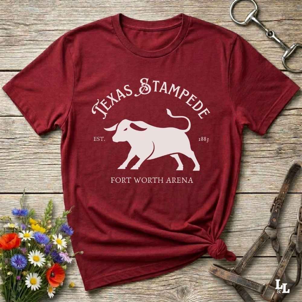 red Fun western t-shirt for horse lovers and cowgirls. Western cowgirl graphic tee with horse design. Cowboy humor t-shirt for rodeo and country lovers. Horse lover funny t-shirt with western theme. Country style horse graphic tee for cowboys and cowgirls. Retro style funny western shirt for equestrians. Cute and funny country shirt with horse print. Southern cowgirl funny quote shirt for horse lovers. Texas stampede Fort Worth Arena.