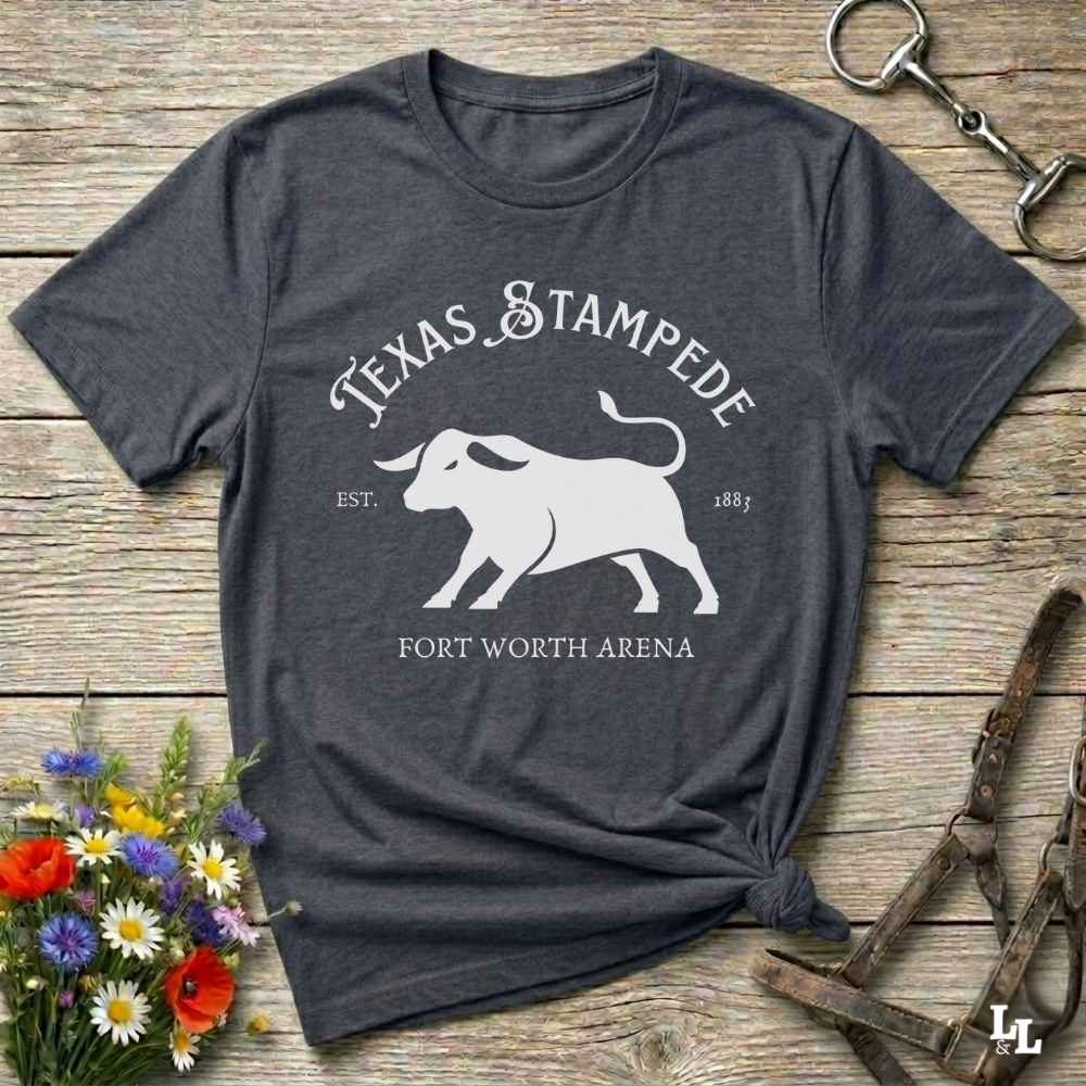 gray Fun western t-shirt for horse lovers and cowgirls. Western cowgirl graphic tee with horse design. Cowboy humor t-shirt for rodeo and country lovers. Horse lover funny t-shirt with western theme. Country style horse graphic tee for cowboys and cowgirls. Retro style funny western shirt for equestrians. Cute and funny country shirt with horse print. Southern cowgirl funny quote shirt for horse lovers. Texas stampede Fort Worth Arena.