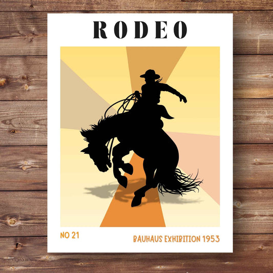 Rodeo Bauhaus Exhibition Poster. Cowboy print, Western Store, Rodeo Print