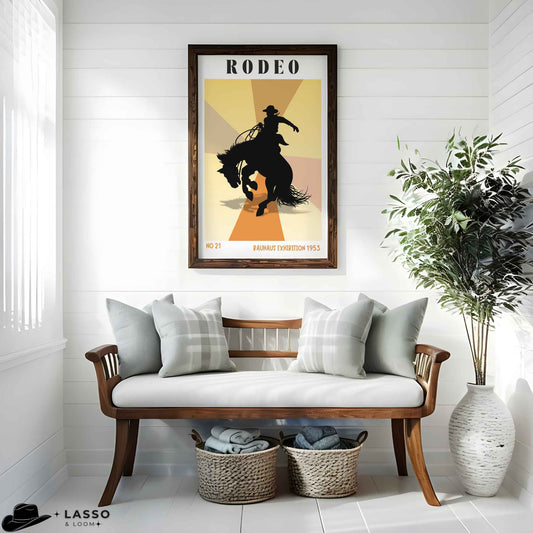 Rodeo Bauhaus Exhibition Poster. Cowboy print, Western Store, Rodeo Print