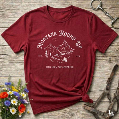 Fun western t-shirt for horse lovers and cowgirls. Western cowgirl graphic tee with horse design. Cowboy humor t-shirt for rodeo and country lovers. Horse lover funny t-shirt with western theme. Country style horse graphic tee for cowboys and cowgirls. Retro style funny western shirt for equestrians. Cute and funny country shirt with horse print. Southern cowgirl funny quote shirt for horse lovers. Montana round up big sky stampede.