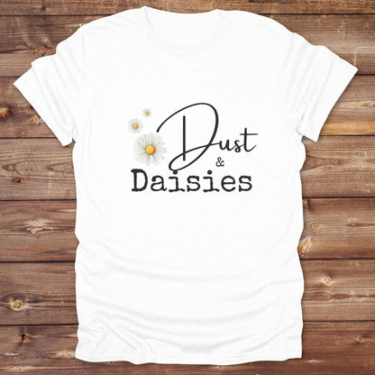 Fun western t-shirt for horse lovers and cowgirls. Western cowgirl graphic tee with horse design. Cowboy humor t-shirt for rodeo and country lovers. Horse lover funny t-shirt with western theme. Country style horse graphic tee for cowboys and cowgirls. Retro style funny western shirt for equestrians. Cute and funny country shirt with horse print. Southern cowgirl funny quote shirt for horse lovers. Dust and Daisies.