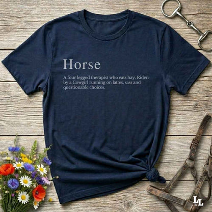 navy blue Definition of a Horse. Cowgirl T-Shirt. Funny t-shirt, western tees.