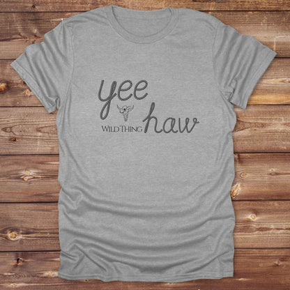 Fun western t-shirt for horse lovers and cowgirls. Western cowgirl graphic tee with horse design. Cowboy humor t-shirt for rodeo and country lovers. Horse lover funny t-shirt with western theme. Country style horse graphic tee for cowboys and cowgirls. Retro style funny western shirt for equestrians. Cute and funny country shirt with horse print. Southern cowgirl funny quote shirt for horse lovers. Yee Haw wild thing.
