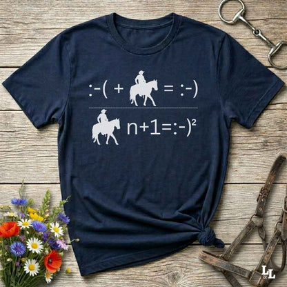 Fun western t-shirt for horse lovers and cowgirls. Western cowgirl graphic tee with horse design. Cowboy humor t-shirt for rodeo and country lovers. Horse lover funny t-shirt with western theme. Country style horse graphic tee for cowboys and cowgirls. Retro style funny western shirt for equestrians. Cute and funny country shirt with horse print. Southern cowgirl funny quote shirt for horse lovers. Advanced maths cowboy.
