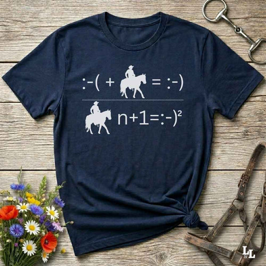 Fun western t-shirt for horse lovers and cowgirls. Western cowgirl graphic tee with horse design. Cowboy humor t-shirt for rodeo and country lovers. Horse lover funny t-shirt with western theme. Country style horse graphic tee for cowboys and cowgirls. Retro style funny western shirt for equestrians. Cute and funny country shirt with horse print. Southern cowgirl funny quote shirt for horse lovers. Advanced maths cowboy.
