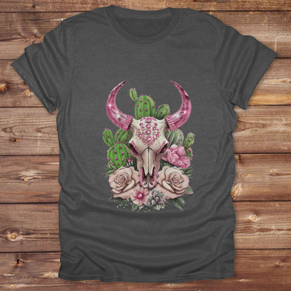 Fun western t-shirt for horse lovers and cowgirls. Western cowgirl graphic tee with horse design. Cowboy humor t-shirt for rodeo and country lovers. Horse lover funny t-shirt with western theme. Country style horse graphic tee for cowboys and cowgirls. Retro style funny western shirt for equestrians. Cute and funny country shirt with horse print. Southern cowgirl funny quote shirt for horse lovers. Pink Glam Longhorn Skull boho style.