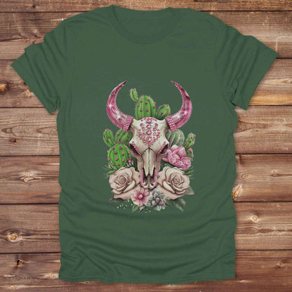Fun western t-shirt for horse lovers and cowgirls. Western cowgirl graphic tee with horse design. Cowboy humor t-shirt for rodeo and country lovers. Horse lover funny t-shirt with western theme. Country style horse graphic tee for cowboys and cowgirls. Retro style funny western shirt for equestrians. Cute and funny country shirt with horse print. Southern cowgirl funny quote shirt for horse lovers. Pink Glam Longhorn Skull boho style.
