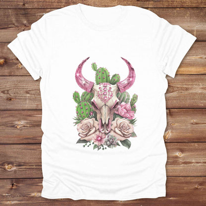 Fun western t-shirt for horse lovers and cowgirls. Western cowgirl graphic tee with horse design. Cowboy humor t-shirt for rodeo and country lovers. Horse lover funny t-shirt with western theme. Country style horse graphic tee for cowboys and cowgirls. Retro style funny western shirt for equestrians. Cute and funny country shirt with horse print. Southern cowgirl funny quote shirt for horse lovers. Pink Glam Longhorn Skull boho style.