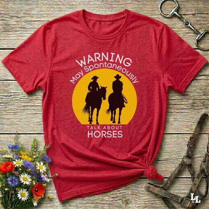 red Warning may Spontaneously talk about Horses Tee. Horse Rider T-Shirt Barn Essential Tee