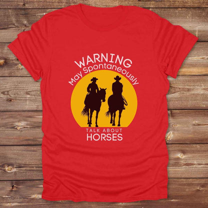 red Warning may Spontaneously talk about Horses Tee. Horse Rider T-Shirt Barn Essential Tee