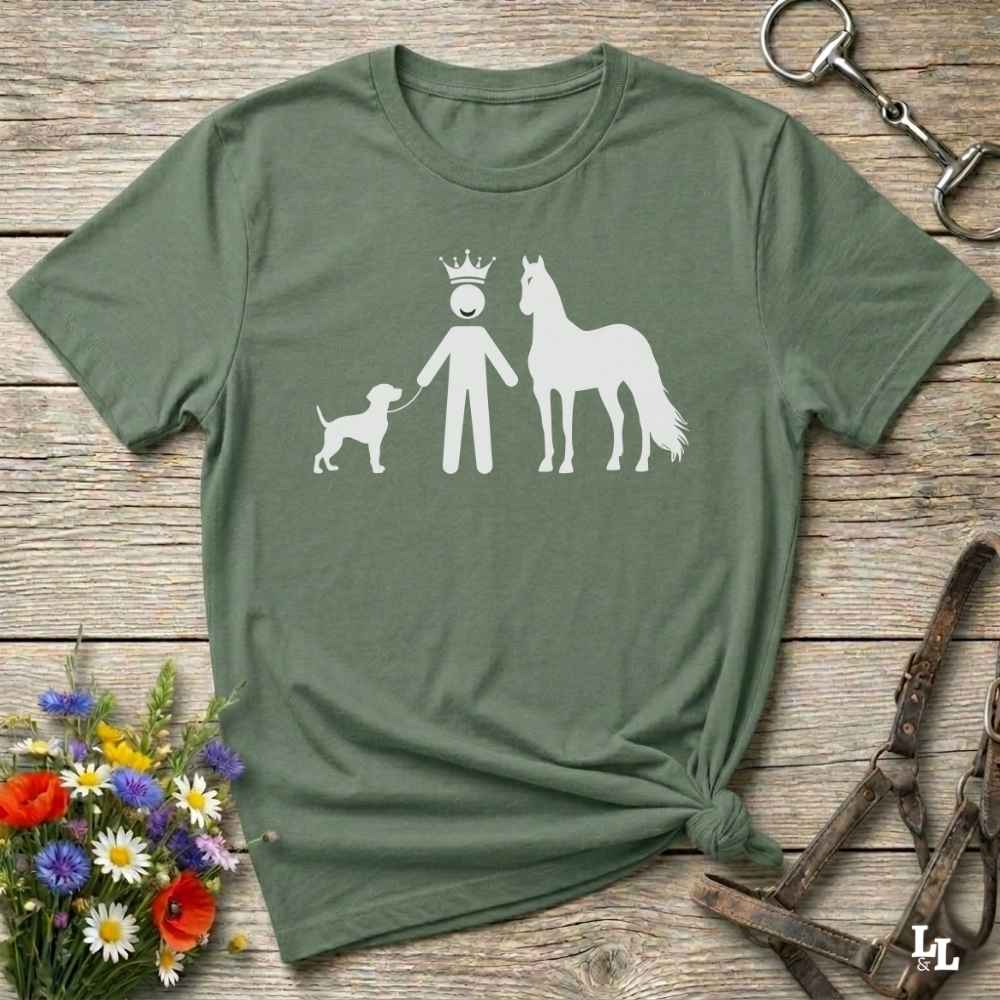 Ride proud with this “Winning Life” western tee featuring a crowned horse and dog silhouette, perfect for cowboys, cowgirls, and country animal lovers.