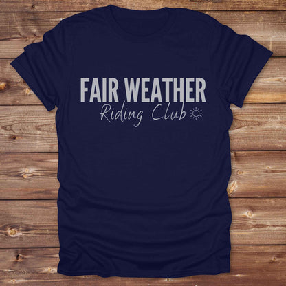 navy blue Fair Weather Riding Club Tee. Horse Rider T-Shirt. Western Graphic Tee.