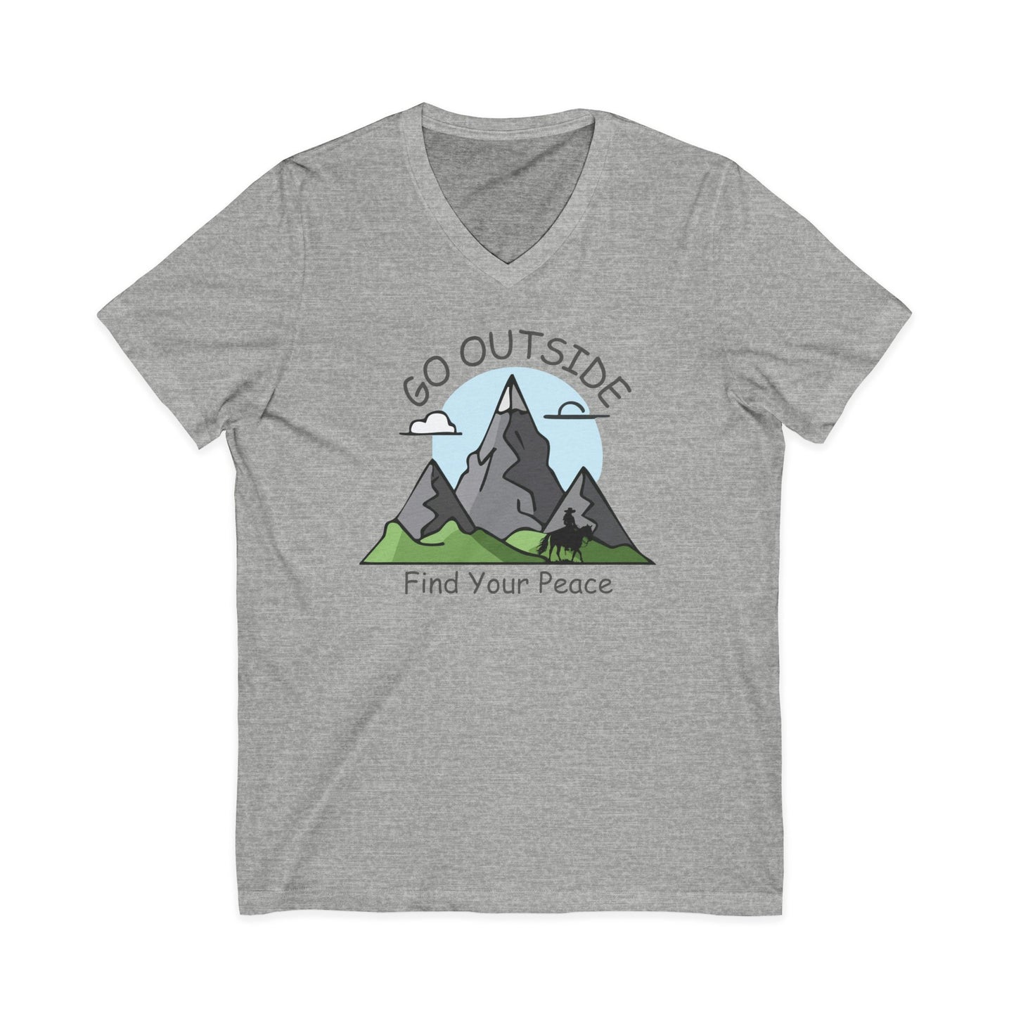 186. Go Outside Find Your Peace V-Neck Tee