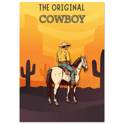 Designed for fans of country decor and cowboy lifestyle, this rustic western print complements any room. #RusticCowboy #HorseLoverArt 
