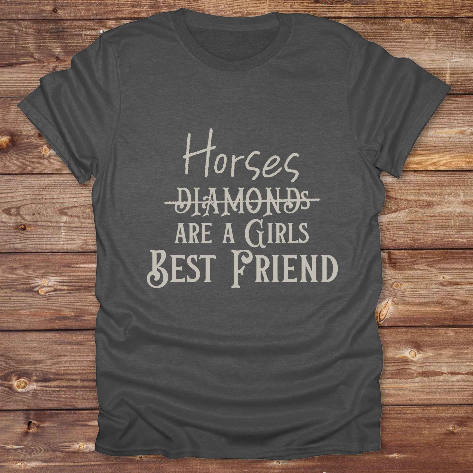 “Horses Are a Girl’s Best Friend” tee from Lasso and Loom is the perfect blend of sass and saddle ready style. Featuring a rustic hand lettered graphic with the word Diamonds cheekily crossed out, this cowgirl shirt celebrates equestrian passion in the most fashionable way. Ideal as a gift for horse lovers, western girls, and rural soul sisters. Whether you're trail riding, shopping small, or posting from the paddock, this shirt says what every horse girl already knows, diamonds don’t ride.