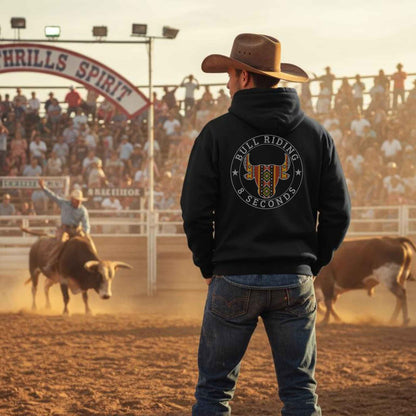 Bull Riding 8 Seconds Back Print Hoodie