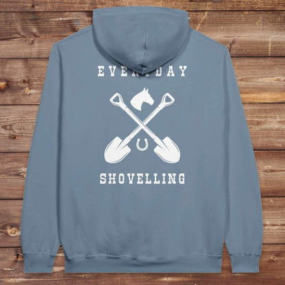 Blue Everyday Shovelling Hoodie for Horse Lovers, Wester Style Wear, Mens Hoodies, Cowgirl Sweatshirts
