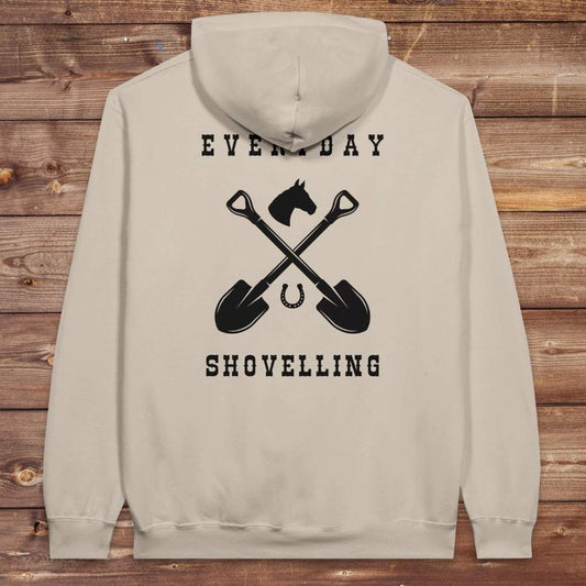 Sand beige Everyday Shovelling Hoodie for Horse Lovers, Wester Style Wear, Mens Hoodies, Cowgirl Sweatshirts