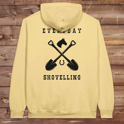 Yellow Everyday Shovelling Hoodie for Horse Lovers, Wester Style Wear, Mens Hoodies, Cowgirl Sweatshirts