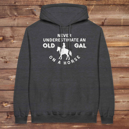 Never Underestimate an Old Gal on a Horse Hoodie