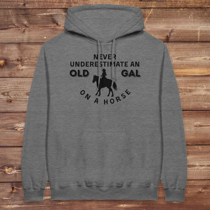 Never Underestimate an Old Gal on a Horse Hoodie