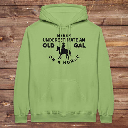 Never Underestimate an Old Gal on a Horse Hoodie
