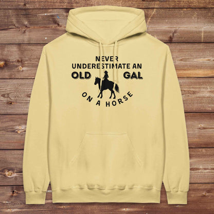 Never Underestimate an Old Gal on a Horse Hoodie